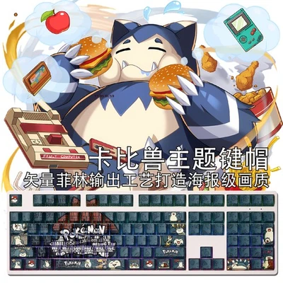Anime Snorlax Theme 108 Keys PBT Translucent Keycaps for Cherry MX Keyboard Gift - Image 1 of 4