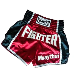 Short Muay Thai Boxing Satin Fighter 2Xl Premium Dark Red Competition MMA Kickbo - Picture 1 of 7