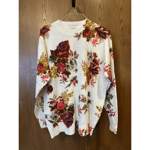 K.E. Sunshine Australian Design Floral Crew Neck Knit Sweater Oversized Large - Picture 1 of 4