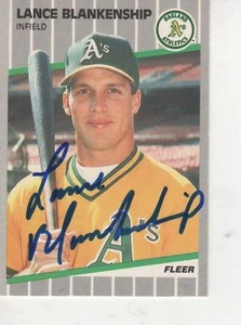 LANCE BALNKENSHIP SIGNED 1989 FLEER #2 - OAKLAND A'S - Picture 1 of 1