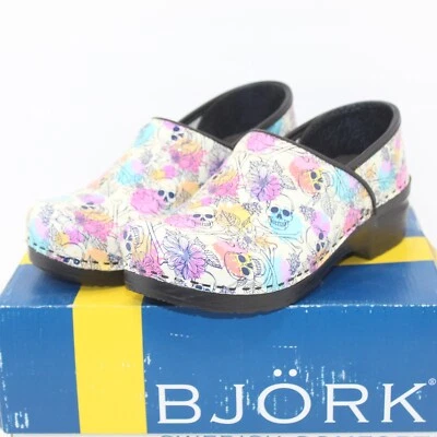 Zuecos de cuero profesionales suecos Bjork para mujer talla 6,5 M multicolor NUEVO Foto 1 de 4