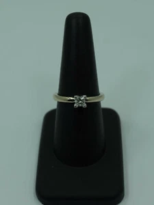 Precioso! Anillo de compromiso solitario princesa azul Nilo 0,32 quilates - 18 k/plano - Imagen 1 de 9