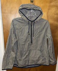 GAP maglione donna con cappuccio nero/blu scuro giacca a vento a quadri taglia small - Foto 1 di 7