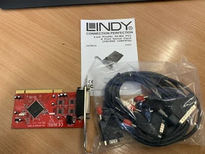 Carte PCI FIFO LINDY 4 ports série avec câbles et CD - Photo 1/6