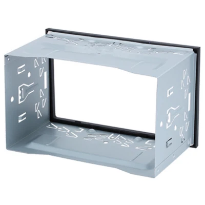 Silver Car Stereo Radio Fascia Dash Panel 2 Din Navigation Panel Frame Trim Kit  - Image 1 of 4