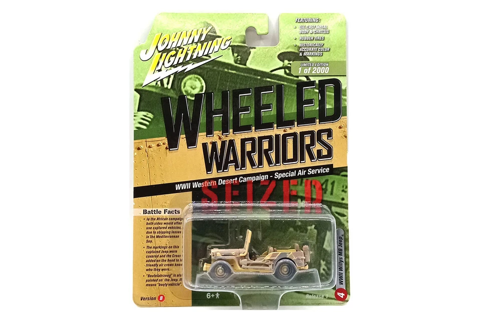 Johnny Lightning JLML006B-4 Willys MB Jeep WWII sand/braun/grün dreckig 1:64 - Bild 1 von 1