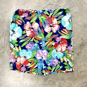 Pantalones Cortos Abstractos Florales De Colección Años 80 Arte Multicolor Natación Totalmente Nuevos EE. UU. M - Imagen 1 de 3