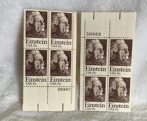 1979 US Postage Stamp Albert Einstein 2 Plate Block Of 4 15c Scott #1774 - Picture 1 of 7