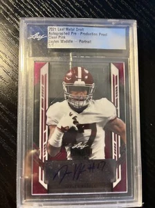 1/1 JAYLEN WADDLE ROOKIE CARD AUTO  # Rare 2021 LEAF METAL DRAFT RC ONE OF ONE - Picture 1 of 4