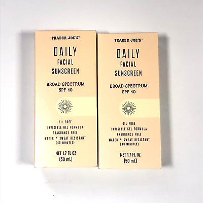 2x Trader Joe’s Daily Facial Sunscreen Broad Spectrum SPF 40 Invisible Gel 02/25 • 35.17€