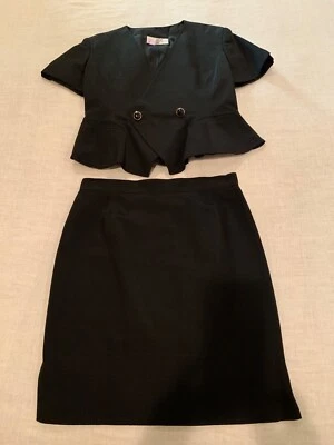 Traje Vintage Byblos Mujer Negro 2 Piezas Talla 46 Hecho en Italia Foto 1 de 4