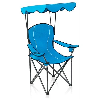 Cadeiras de acampamento ALPHA CAMP com dossel para sombra de sol cadeiras dobráveis externas portáteis - Imagem 1 de 4
