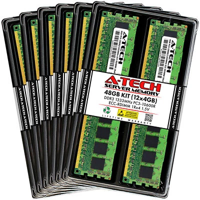 48GB 12x 4GB PC3-10600R RDIMM ASUS RS500A-S6/PS4 RS704D-E6/PS8 Memory RAM - Image 1 of 3