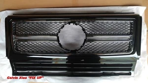 MIT FRONT GRILLE GLOSS BLACK FOR MERCEDES BENZ W463 G-CLASS '1990-'2013 G63 LOOK - Foto 1 di 7
