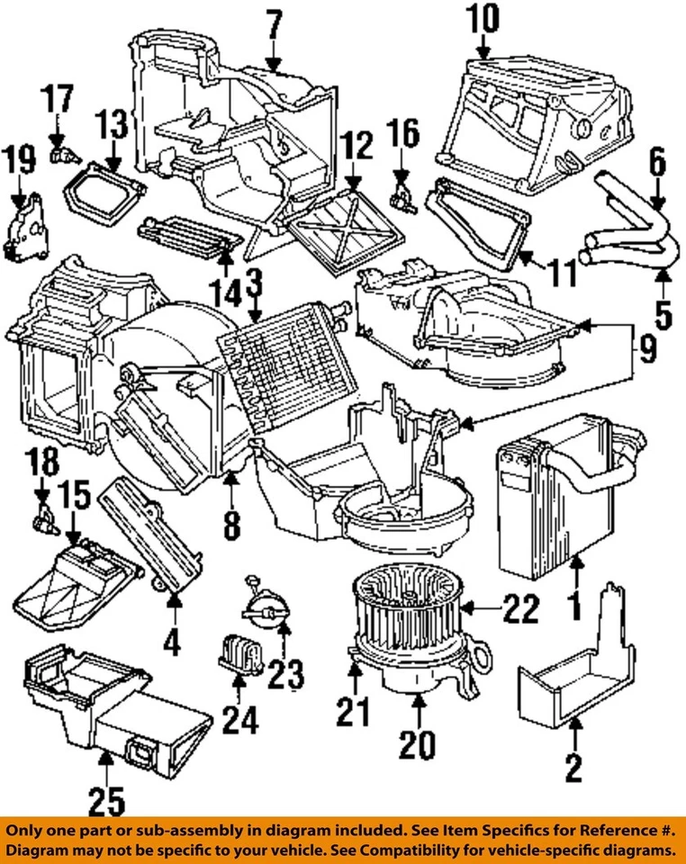 Componentes de aquecedor evaporador de brisa CHRYSLER OEM 97-00 - mangueira aquecedor 4595721 - Imagem 1 de 1