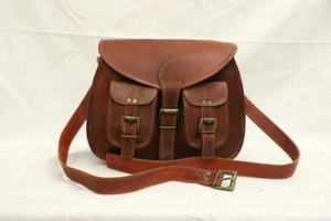 Vintage Umhängetasche Messenger Geldbörse Damen A1 Qualität Echtleder Schulter - Bild 1 von 3