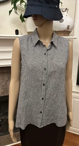 NUEVO CON ETIQUETAS Camisa Eileen Fisher Pucker Pucker Cuello Orgánico Clásico Talla XL - Imagen 1 de 10