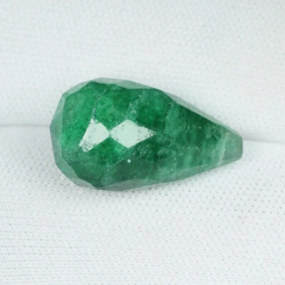 12,65 ct RESPLANDOR MASIVO BONITO VERDE ESMERALDA 100% NATURAL - Corte Gota Ver Vdo N 7 Foto 1 de 2