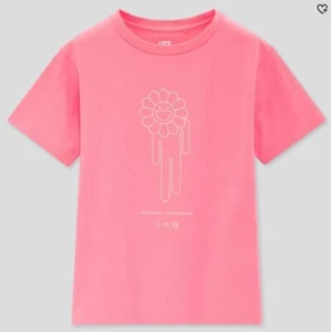 Kids Billie Eilish x Takashi Murakami UT Uniqlo Pink Short Sleeve T-Shirt 13 - Picture 1 of 8