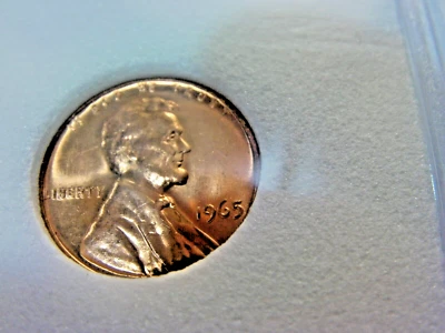 +USA COINS 1965-P  1C   LINCOLN   MINT   GEM SMS  SLABBED - Image 1 of 3