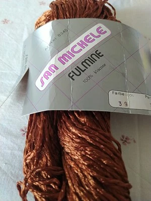 1x Vintage San Michele, Effekt-Garn Wolle Bändchengarn Kupfer, 100% Viskose - Bild 1 von 3