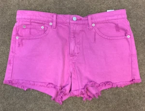 Lucky Brand Shorts Womens 12/31 Mid Rise Cut-Off Pink Denim Beach Pool Summer - Afbeelding 1 van 10