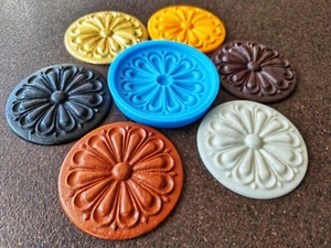 Silicone mold for furniture rosettes castings 9.7cm carvings Embellishments - Picture 1 of 11