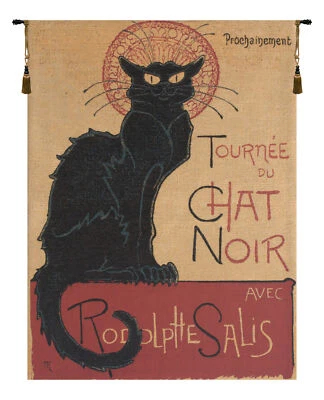 Tapiz belga Tournee du Chat Noir | Decoración de arte de pared tejido jacquard Foto 1 de 4