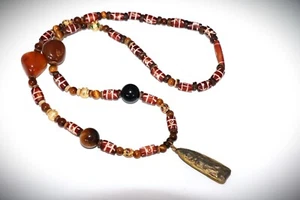 Joyería Única Colgante Talismán con Piedras Preciosas Ojo de Tigre Ágata Cuentas Talladas - Imagen 1 de 18