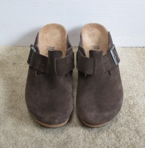 Papillio by Birkenstock Fanny Brown Suede Wedge Clogs Size 38 / 245 / L 7 M 5 - Picture 1 of 8