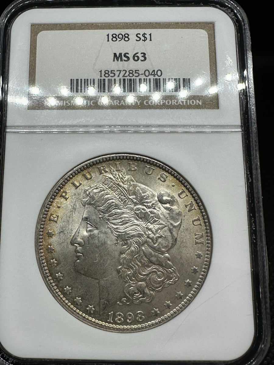 1898 O モルガン・ダラー MS 63 Certified Morgan Silver Dollar 1898-O MS63 NGC | Golden