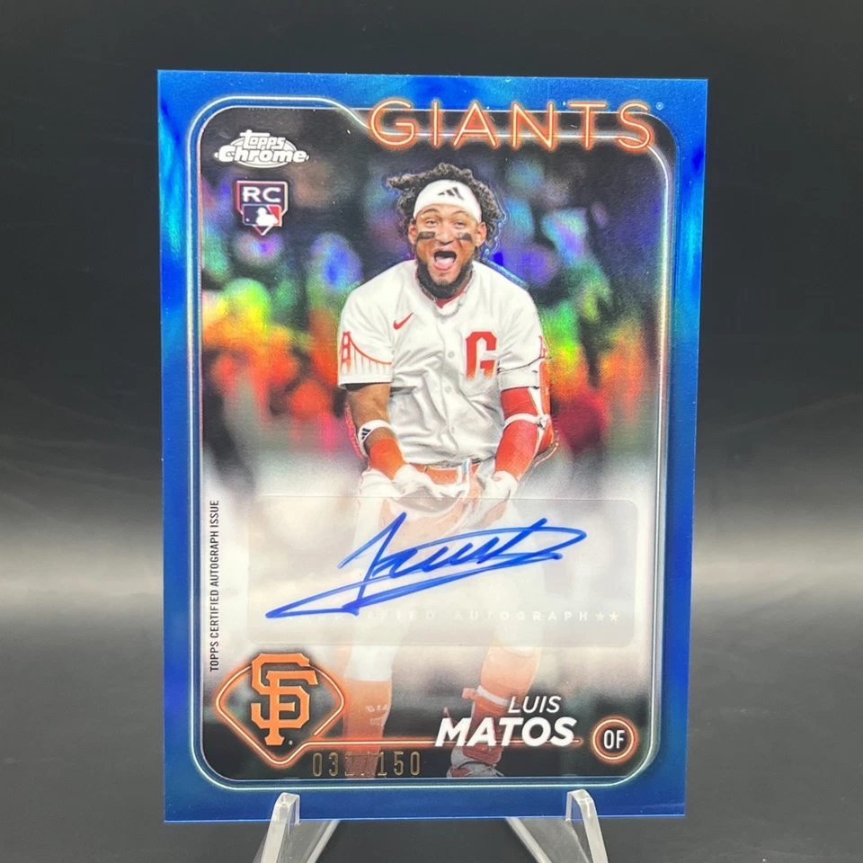 2024 Topps Chrome Update Luis Matos Blue Refractor Rookie Auto /150 GIANTS RC - Image 1 of 2