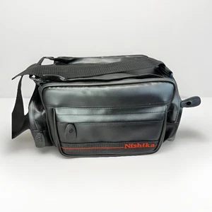Black Leather Camera Bag NISHIKA Carrying Case NEW Equipment Gear 101 Univ. Fit - Picture 1 of 16