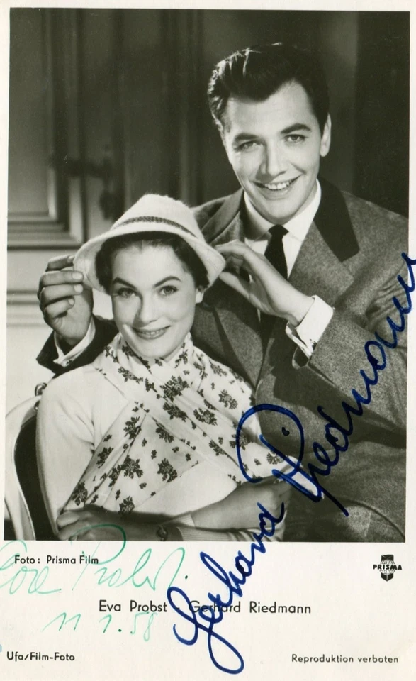 Eva Probst+ & Gerhard Riedmann+ - original signierte UFA Karte FK 3818 - Bild 1 von 1