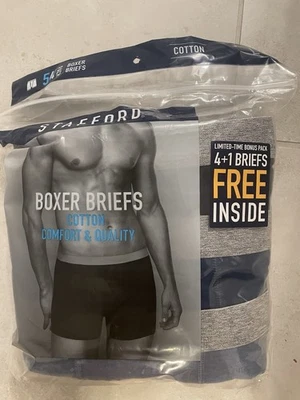 Paquete de 5 calzoncillos boxer Stafford de algodón para hombre azules talla L Foto 1 de 2