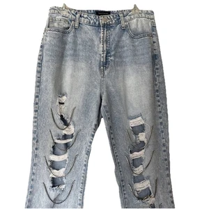 Juicy Couture Damenjeans Strassverzierung Distressed Größe 31 - Bild 1 von 14