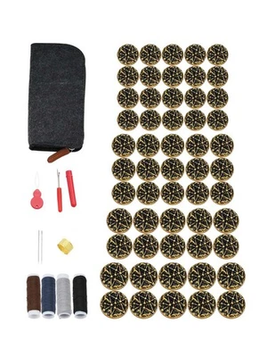 55pcs Bronze Galaxy Starry Buttons Repair Kit for Coat Suit Shirt Clothing Sew - Image 1 of 4