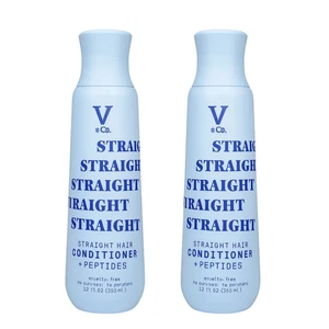 V & Co Acondicionador de Cabello Liso + Péptidos 12oz Paquete de 2 Nuevo - Imagen 1 de 1