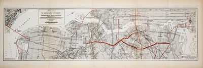 Antique 1929 BROOKLYN - QUEENS  NEW YORK  Map ORIGINAL  PROPOSED HIGHWAY   - Image 1 of 4