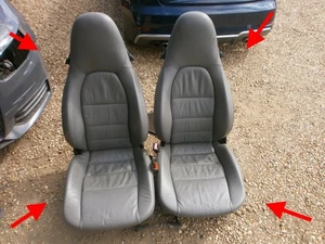 PORSCHE 911 TURBO 996 GT3 986 ELECTRIC COMFORT RUFFLED LEATHER SEATS 62K miles - Bild 1 von 24