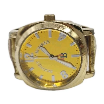 Relógio Dooney & Bourke tom dourado espelho rosto acolchoado pulseira de couro nova bateria - Imagem 1 de 4