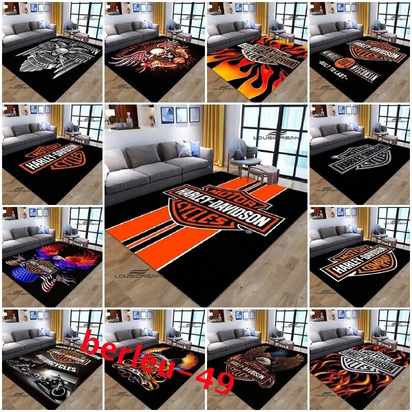 Harley Davidson Living Room Bedroom Carpets Anti-Slip Mat Floor Rug Doormat Gift - image 1 of 1
