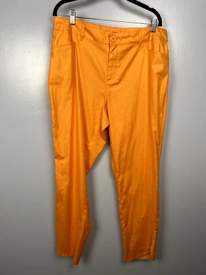 Pantalones Ashley Stewart Naranja Brillante Peso Ligero Talla 16 Foto 1 de 4