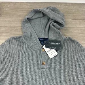 Mizzen + Main Hoodie Herren Große L Cassady Grau Knopf Strick Pullover Sweater - Bild 1 von 7