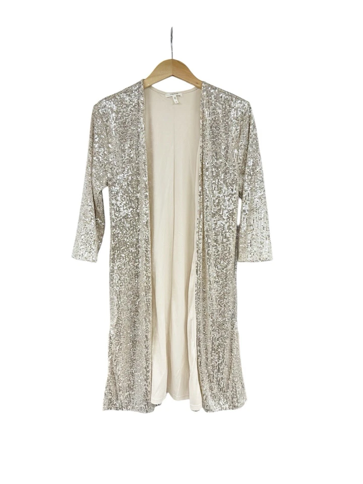 Cárdigan Maurice’s Lentejuelas Doradas Western Bling Boho Mujer Talla Pequeña Foto 1 de 4