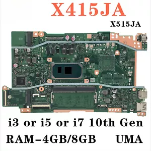 X415JA X515JA Mainboard For ASUS V5200J V4200J X515JP X515JF X415JP i3 i7 10th - Picture 1 of 5