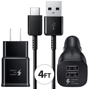 Samsung Galaxy S10 Plus S9 S8 Note9 Fast Charger USB Wall Plug Car Adapter Cord - Picture 1 of 21