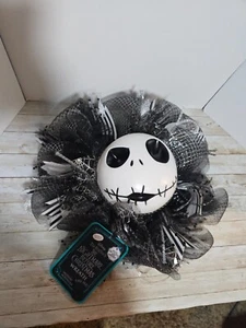 NIGHTMARE BEFORE CHRISTMAS Jack Skellington Door Wreath Motion Activated Sound - Picture 1 of 10