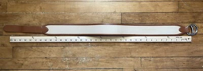 ✨Lauren Ralph Lauren 帆布骆驼棕色象牙色皮革外观腰带马术 S — 第 1/3 张图片