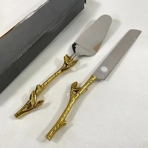 The Leaf Collection by Godinger Cake Serving Set - Picture 1 of 4